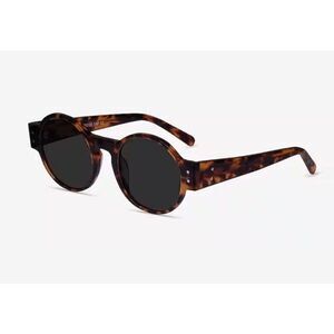 Chantal Tortoise Round Sunglasses Women’s XL  50 20-140 Black Lenses Brown